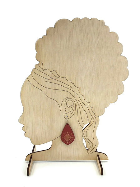 Earring Display Stand SVG, Black Woman, Earring Display Laser File, Earring Display for Craft Show