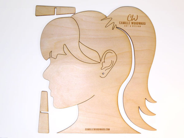 Earring Display Stand, Female Ponytail - INSTANT Digital Download for Laser Cutters