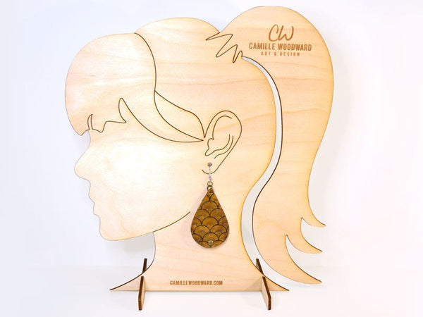 Earring Display Stand, Female Ponytail - INSTANT Digital Download for Laser Cutters