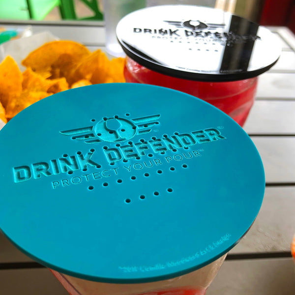 Turquoise DRINK DEFENDER (TM) - Wine, Beer, Cocktail, and Beverage Cover