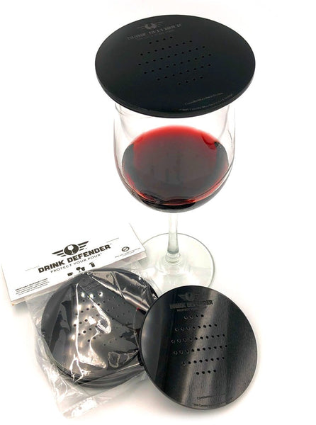 Black Packaging DRINK DEFENDER (TM) - Wine, Beer, Cocktail, and Beverage Cover