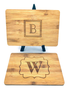 Monogram Cutting Board Personalized / Wine and Cheese Tray - His or Her