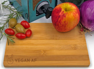 Vegan AF with Rock Horns Cutting Board with Fruit and Olives