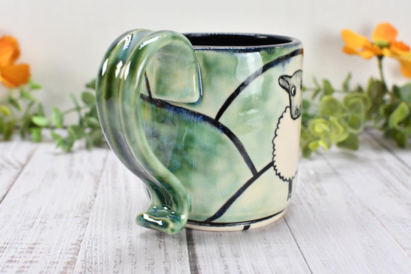 Sheep Cute Handmade Pottery Mug, I Do What I Want Funny Ceramic Cup Gift, Hand Painted Stoneware for Independent People, Ready to Ship