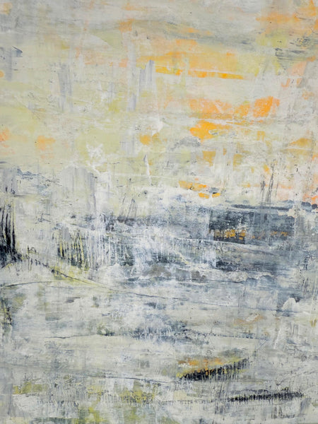 Original Painting: Apricot, Licorice, & Lime. Abstract Hand Painted on Bristol Paper (UNFRAMED), Mixed Media Contemporary Art Piece
