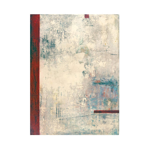 Original Painting: Courage. Abstract Hand Painted in Red, Cream & Gray. Bristol on Wood Cradle (UNFRAMED), Mixed Media Art Ready to Hang