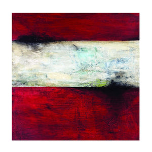Original Painting: Altered State. Abstract Hand Painted Red, Cream & Black. Birch Wood Cradle Board (UNFRAMED) Mixed Media Art Ready to Hang