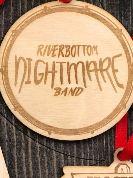 "Riverbottom Nightmare Band" on bass drum face.