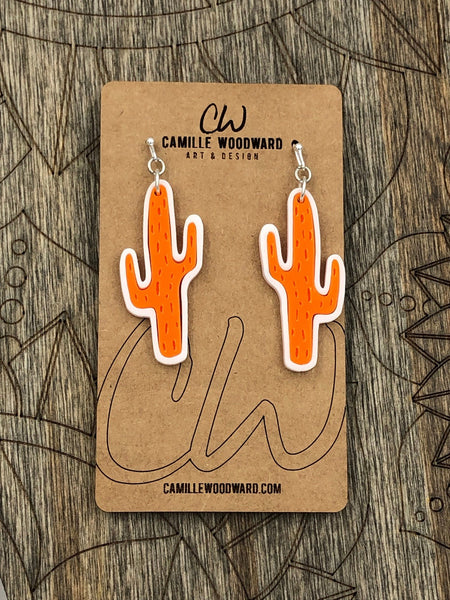 Cactus Acrylic Earrings