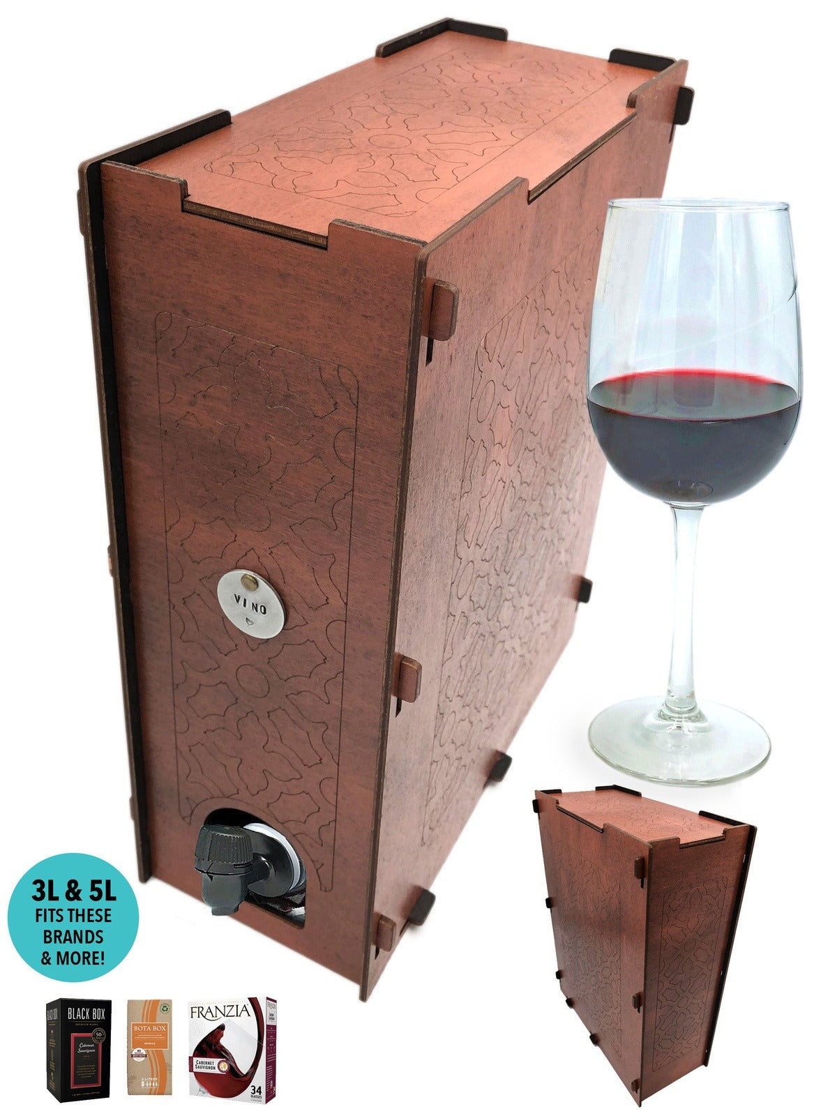 Camel Rust Moroccan Boxed Wine Cover - 3L + 5L Bota Box, Black Box, Franzia, & More