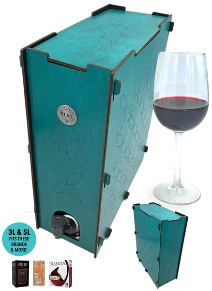 Turquoise Teal Boxed Wine Cover - 3L + 5L Bota Box, Black Box, Franzia, & More
