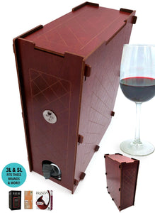 Burgundy Diamond Score Boxed Wine Cover - 3L + 5L Bota Box, Black Box, Franzia, & More