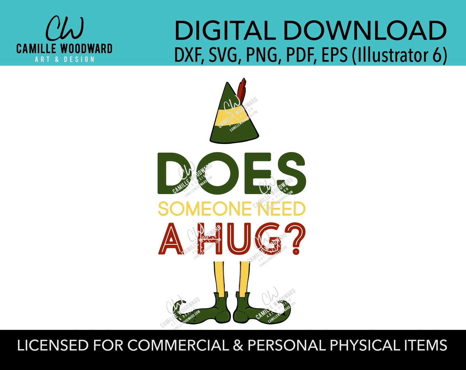 Elf Hug Christmas Buddy The Elf Someone Needs A Hug Movie Quote, SVG Digital ...