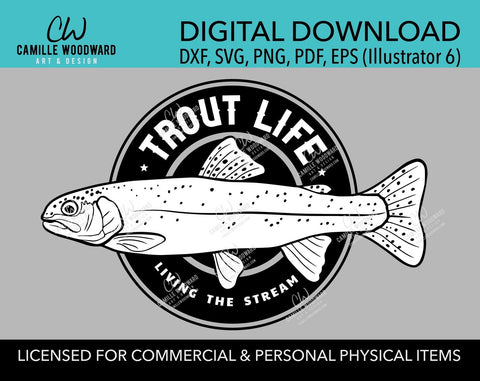 Trout Life SVG, Funny Fishing SVG, Wishing I Was Fishing, Father's Day, Dad, Mom, Retirement Gone Fishing - Digital Download Iron On