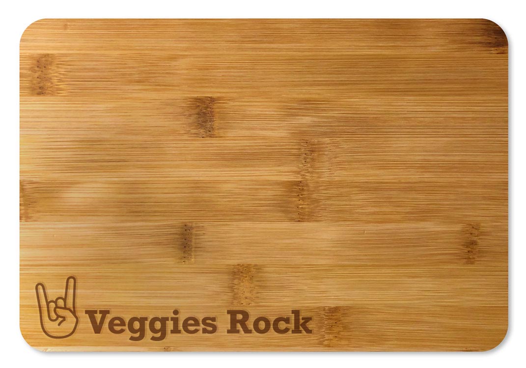 Bamboo Cutting Board / Wine and Cheese Tray - Veggies Rocks