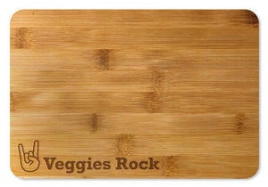 Bamboo Cutting Board / Wine and Cheese Tray - Veggies Rocks