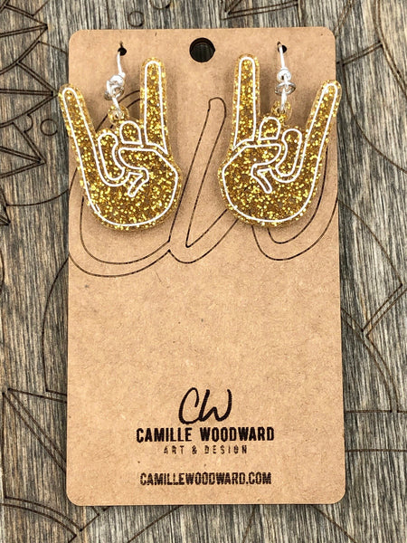 Rock N Roll Hands Earrings