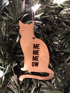 Cat Meow Funny Christmas Ornament Laser Wood