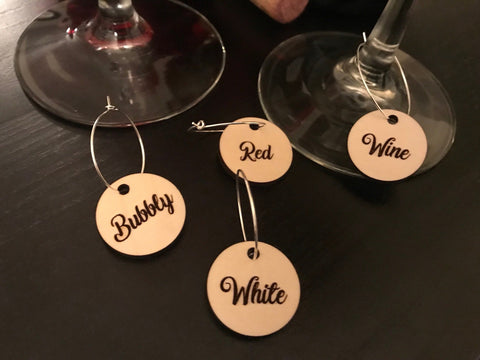 Circle Wine Charms - Wood (Set as shown)