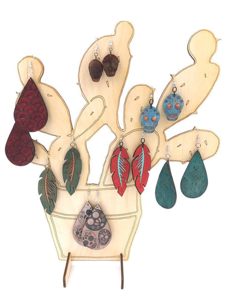 Earring and Jewelry Display Stand, Prickly Pear Cactus - INSTANT Digital Download
