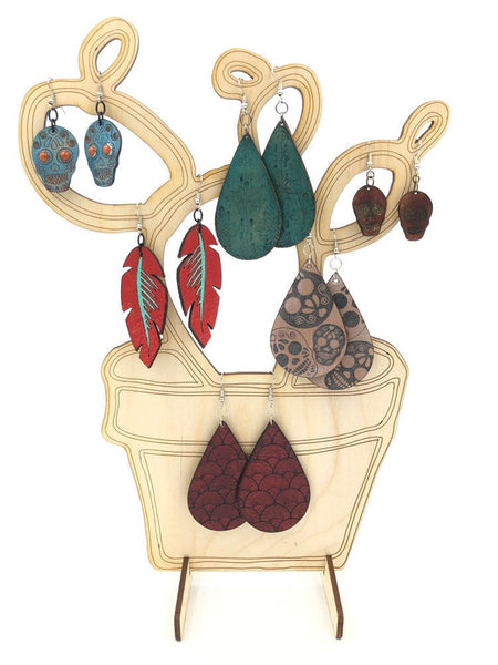 Earring and Jewelry Display Stand, Prickly Pear Cactus Compact - INSTANT Digital Download