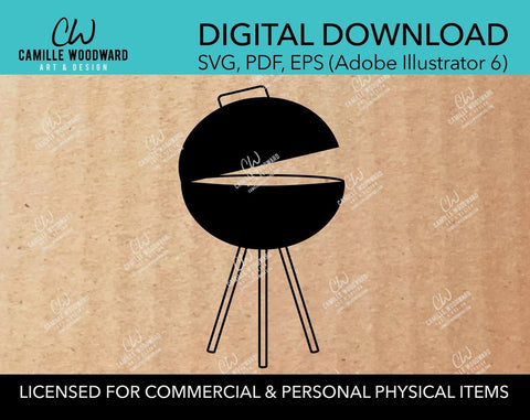 Black Grill With Open Lid, SVG - INSTANT Digital Download