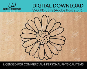 Daisy Flower, SVG - INSTANT Digital Download