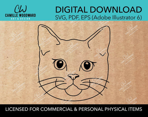 Cat Face, SVG - INSTANT Digital Download