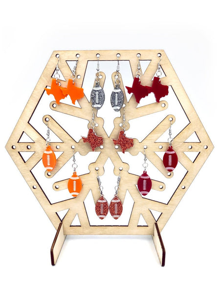 Earring and Jewelry Display Stand, Snowflake Hexagon - INSTANT Digital Download