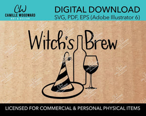 Witch's Brew - Wine, SVG - INSTANT Digital Download