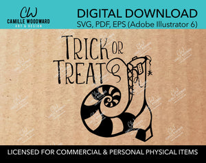 Trick Or Treat - Witch Boot, SVG - INSTANT Digital Download