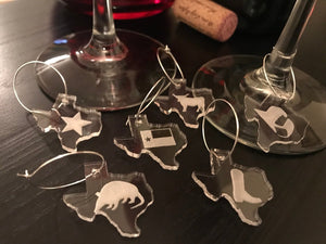 Texas Wine Charms - Acrylic (Set as shown)