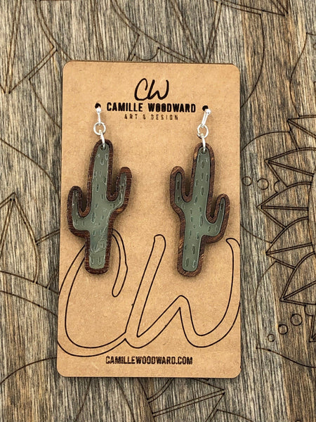 Cactus Acrylic Earrings