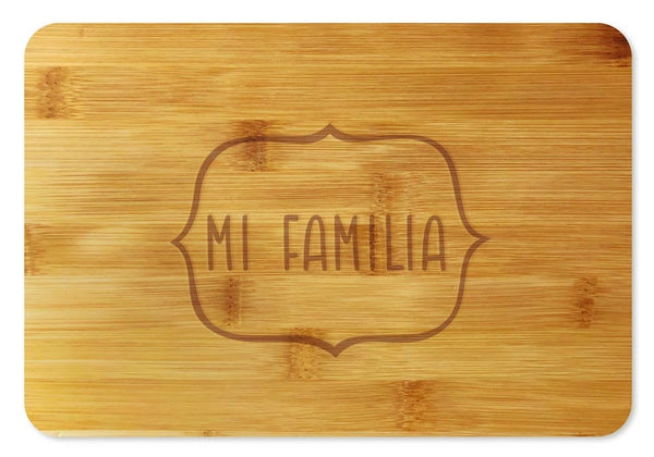 Bamboo Cutting Board / Wine and Cheese Tray - Mi Familia