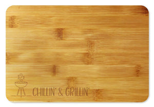 Bamboo Cutting Board / Wine and Cheese Tray - Chillin' & Grillin'