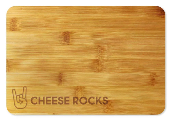 Bamboo Cutting Board / Wine and Cheese Tray - Cheese Rocks