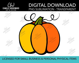 Pumpkin Drawing, PNG - Sublimation  Digital Download