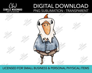 Country Chicken Illustration, PNG - Sublimation Digital Download
