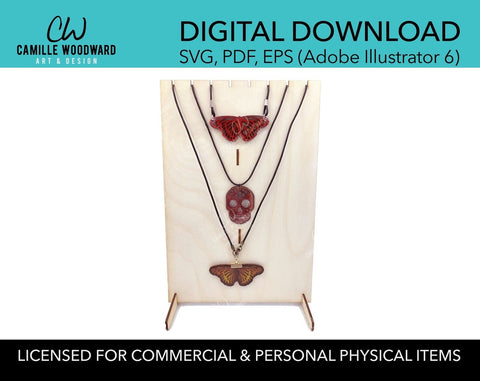 Necklace Display Stand, Rectangle with Top Notches Bust - INSTANT Digital Download