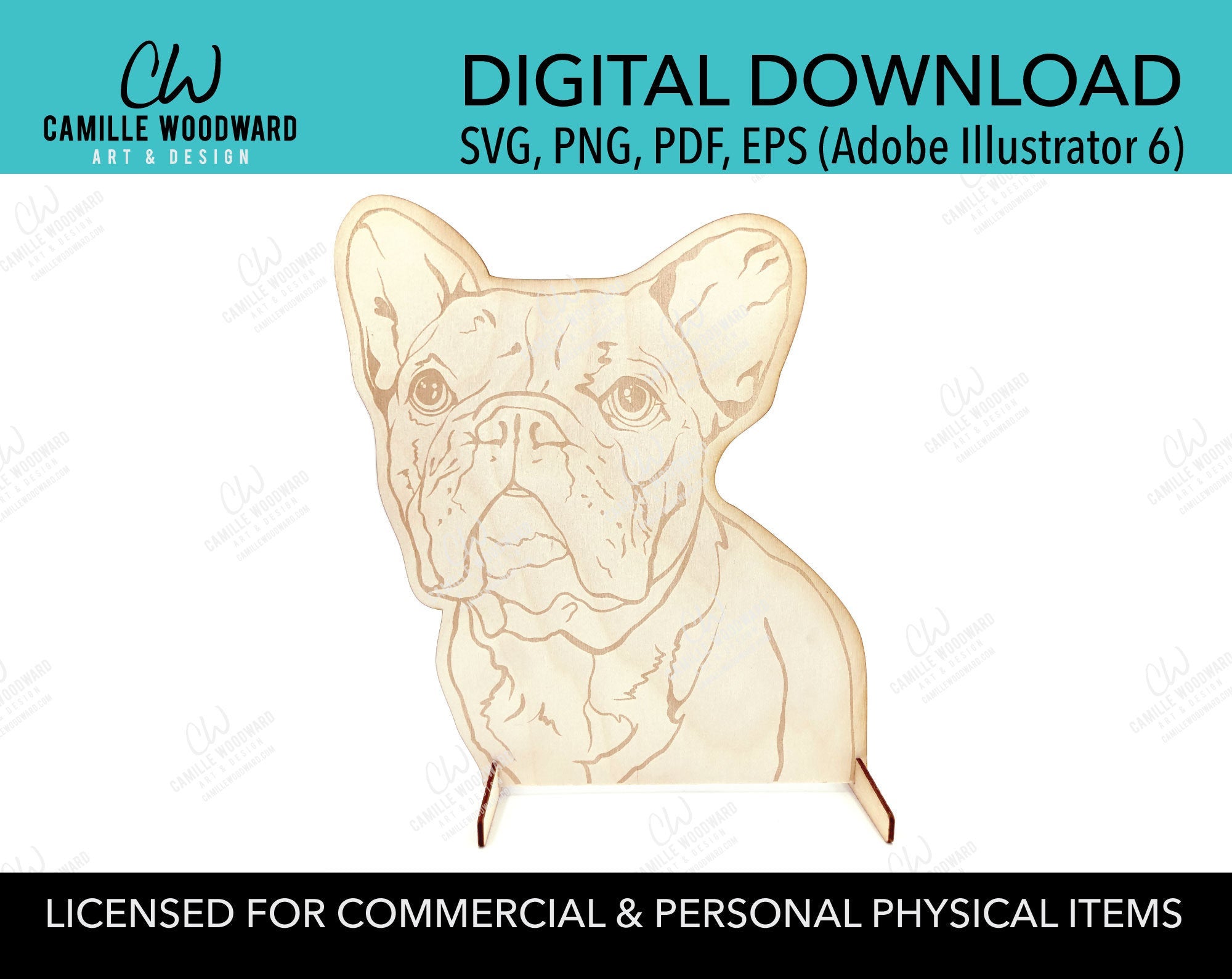 Pet Display Stand French Bulldog, PNG SVG - INSTANT Digital Download