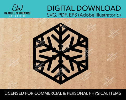 Snowflake Ornament, SVG - INSTANT Digital Download