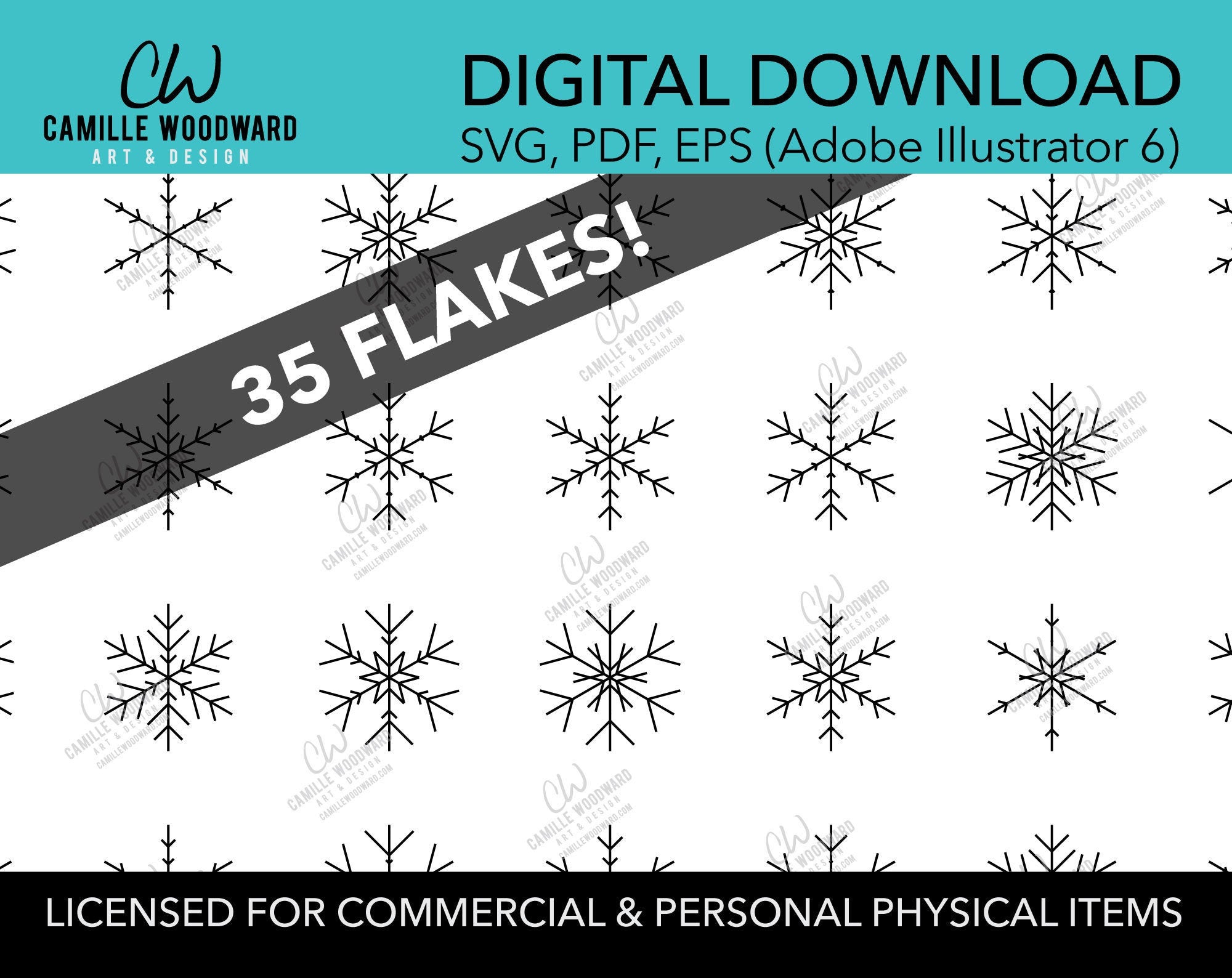 Snowflake Set, SVG - INSTANT Digital Download