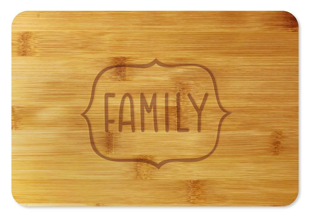 Bamboo Cutting Board / Wine and Cheese Tray - Family