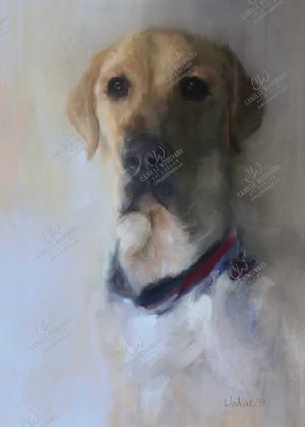 Yellow Labrador Retriever, Digital Painting - Digital Download