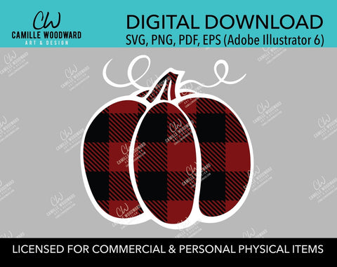 Buffalo Plaid Pumpkin Maroon Black, SVG, EPS, PNG - Sublimation Digital Download Transparent