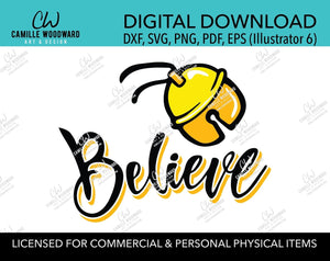 Christmas Believe Jingle Bell Gold and Black, SVG, EPS, PNG - Sublimation Digital Download Transparent