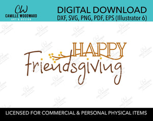 Happy Friendsgiving Art Clipart, Digital SVG, EPS, PNG - Sublimation File Download