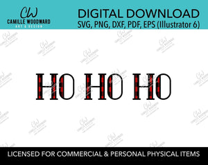 Ho Ho Ho Buffalo Plaid Christmas Red Black, SVG, EPS, PNG - Sublimation Digital Download