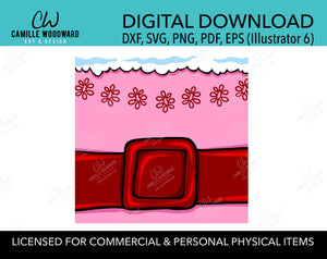 Christmas Jovie The Elf Belly Pink Red Belt, SVG, EPS, PNG - Sublimation Digital Download Transparent