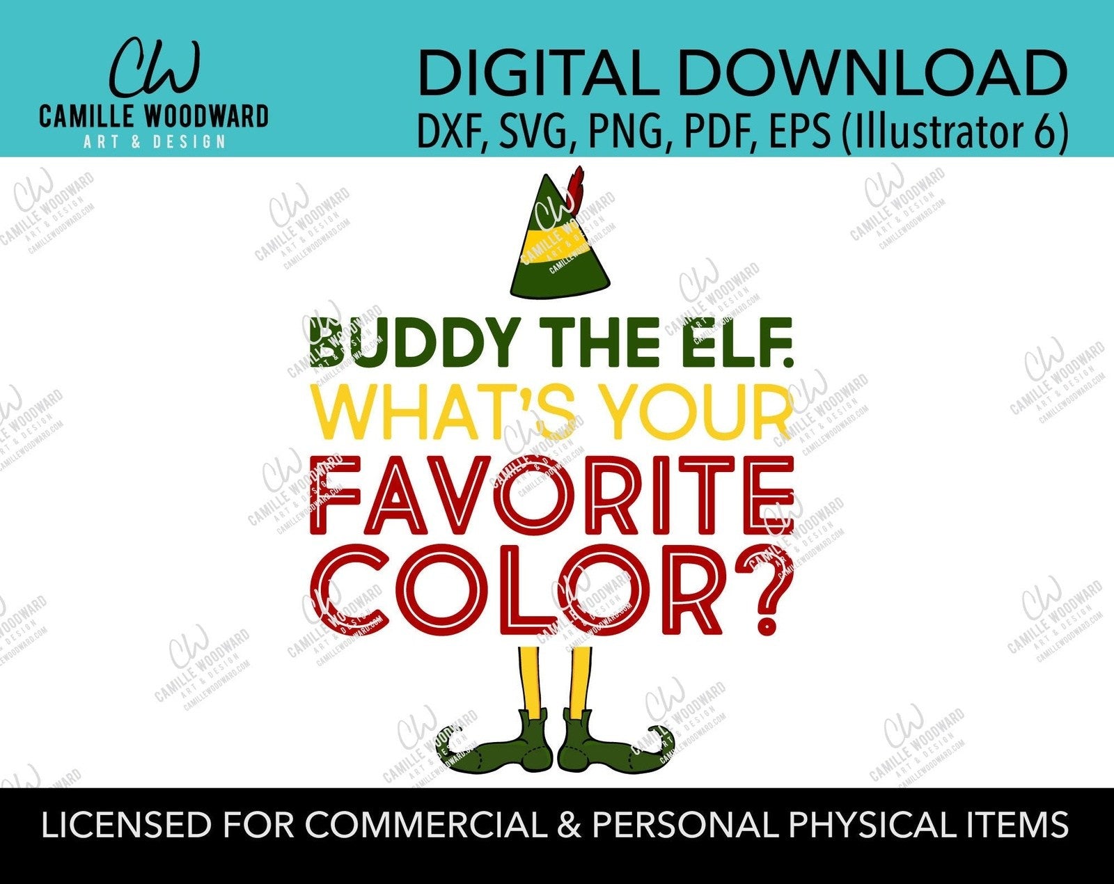 Christmas Buddy The Elf Favorite Color Quote, SVG, EPS, PNG - Sublimation Digital